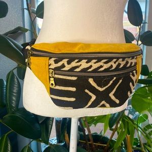Handmade Double Pocket Fanny Pack/Hip Bag. Adjustable Waist Strap.